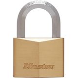 Master Lock 1145EURD sleutelhangslot van vernikkeld massief messing met zeshoekige beugel, goud, 7,2 x 4 x 2,1 cm