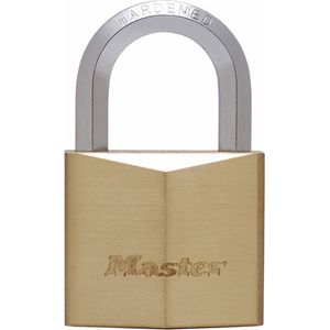 Master Lock 1155EURD Sleutelhangslot van massief messing met zeshoekige beugel, goud, 8,2 x 5 x 2,6 cm