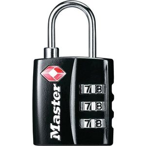 Master Lock 4680EURDBLK combinatieslot TSA, zwart, 5,5 x 3 x 2,6 cm, zwart, 30 mm