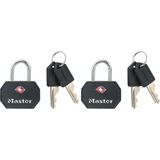 Master Lock 4681EURTBLK TSA hangsloten met sleutel, zwart, 4 x 3 x 2,2 cm