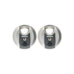 MasterLock Hangslot - RVS Discusslot - Weersbestendig - 70 Mm - 2 Stuks - M40EURT