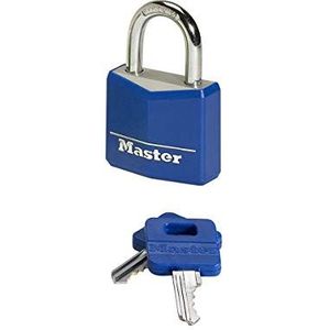 Master Lock 9131EURDCOL hangslot met sleutel van aluminium met vinyl afdekking, willekeurige kleur, 3 x 5,2 x 1,6 cm