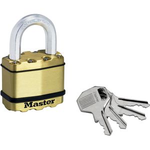 Master Lock Heavy Duty-Hangslot [Sleutel] [Gelamineerd staal/Messing afwerking] [Weerbestendig] M5BEURD - Voor opslagunits, schuren, garages, hekken