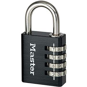 Master Lock 7640EURDBLKCC Combinatiehangslot in aluminium, zwart, 4 x 7,8 x 1,5 cm