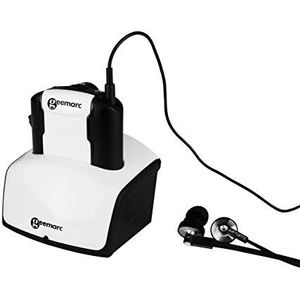 Geemarc Extra koptelefoon, OptiClip CL7350, versterkte, draadloze televisie-hoofdtelefoon met microfoon en optische aansluiting (tot 125 dB) - geluids- en balansregeling