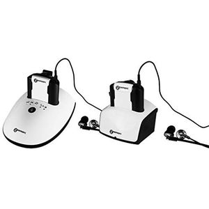 CL7350 Opti Clip in DUO versie draadloos tv-luistersysteem maakt het mogelijk om alle hoofdtelefoons aan te sluiten op een 3,5 mm jackstekker