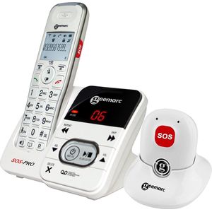 GEEMARC AmpliDECT 295 SOS Pro draadloze telefoon met 30 dB GELUIDSVERSTERKING voor SLECHTHORENDEN. Met ALARM Pendant en BEANTWOORDER