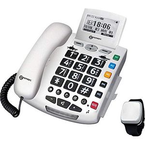 Geemarc Pack Serenties snoergebonden telefoon voor senioren, met valsensor, verlicht display, wit