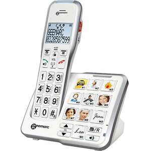 Geemarc AMPLIDECT 595 PHOTO Schnurloses Seniorentelefon Anrufbeantworter, Foto-Tasten Beleuchtetes Displa..., Telefoon, Wit