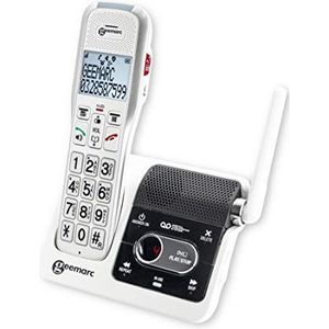 Geemarc AMPLIDECT 595 U.L.E draadloze telefoon met antwoordapparaat, Telefoon, Wit