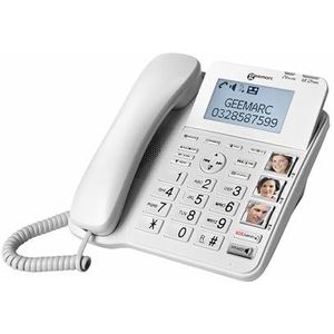 GEEMARC CL595 vaste telefoon voor SLECHTHORENDEN en SLECHTZIENDEN met 50 dB GELUIDSVERSTERKING. Met BEANTWOORDER