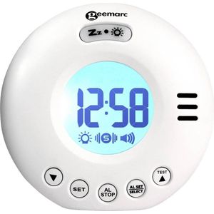 Geemarc -Trilwekker - Reiswekker - Wake & Shake Voyager - Wit - Trilalarm - 75dB - Wekker slechthorende