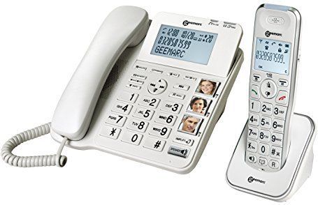 Geemarc - Amplidect 295 Combi - Bekabelde Versterkte Telefoon - Extra Handset - Antwoordapparaat - Grote Toetsen - Franse Versie