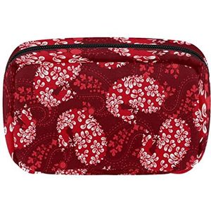 Rode geruite strepen make-up tassen organizer voor reizen toilettassen voor dames en meisjes, volledige grootte, Multi kleuren 8, 17.5x7x10.5cm/6.9x4.1x2.8in, Toilettas