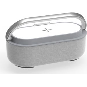 Livoo LED-luidspreker draadloze oplader snel opladen (4 h, Oplaadbare batterij), Bluetooth luidspreker, Grijs