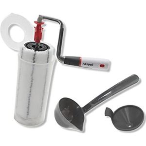 Nespoli NonStopMatic Verfroller-systeem, 21 cm, met geïntegreerd verfreservoir en automatisch ontgrendelingsmechanisme, wit/grijs