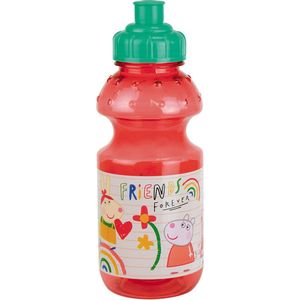 Peppa Pig drinkfles/drinkbeker/bidon met drinktuitje - roze - kunststof - 350 ml