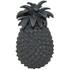Homea 5DEJ1224GR beeld – ananas, polyhars, zwart, 13 x 13 x 20,5 cm