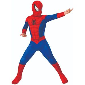 RUBIE'S Officieel Marvel - Klassiek Spiderman-kostuum voor kinderen, 5/6 jaar, maat 3-10 jaar, compleet kostuum overall + laarzenovertrek + masker. Voor carnaval, Halloween, verjaardag