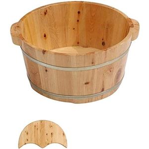 Angelhjq Natuurlijke Houten Voetbad Emmer, Pedicure Basin Voetbad Bad Voetbad Dikke Houten Voeten Home Massage Ontspanning Gereedschap Middelbare leeftijd en Ouderen Gezondheidszorg Gift, H, F