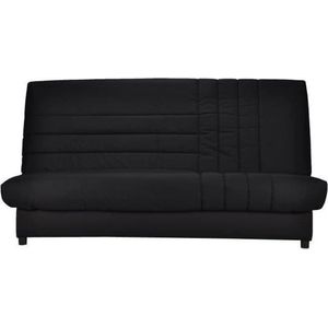 3-zits slaapbank BEIJA - Comfort BULTEX - L 192 x D 95 cm - Stof zwart