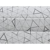 Slaapbank BZ COWBOY II 100% katoen Wit en grijs - LOSANGE print L 143 cm x H 89 cm x D 97 cm
