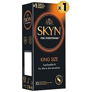 SKYN King Size Large: set van 10 condooms extra groot, latexvrij SKYNFEEL voor mannen/dun, glad, rechte vorm, diameter 56 mm