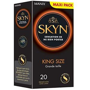 Skyn King Size Large: 20 stuks extra grote Skynfeel latexvrije condooms voor mannen/dun, rechte vorm, glad, diameter 56 mm