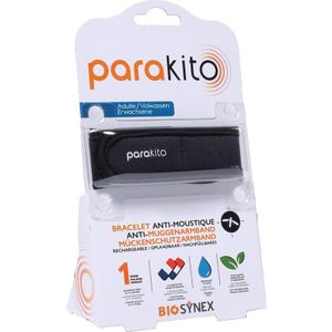 Para'kito - Anti Muggen armband - Zwart - Hervulbaar - Volwassenen - Anti insect - Herbruikbare Anti Muggen Armband