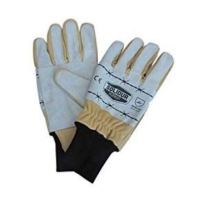Solidur - Werkhandschoen DeBARDAGE versterkt handpalm en rug, ideaal voor stekels en stekels, aramidenaden, beige/zwart, T9