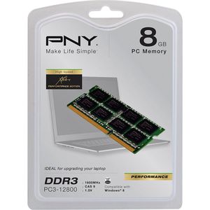 PNY - XLR8 Performance Memory - RAM - Groen - 1 x 8GB - 1600 MHz - DDR3 SO-DIMM