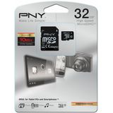 PNY SDU32GBHC10HP-EF Class 10 micro-SDHC 32GB geheugenkaart