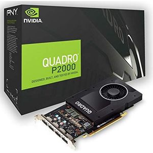 Pny Vcqp2000-Pb Quadro P2000 Grafische Kaart, Pci-Express 3.0 X16, 5 Gb Gddr5, 160-Bit, Zwart