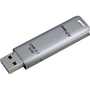 PNY Elite Steel USB-stick 64 GB Zilver FD64GESTEEL31G-EF USB 3.1