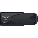 PNY - Attaché 4 - USB-sleutel - Zwart - 64GB - USB 3.1