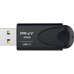 PNY FD256ATT431KK-EF Attaché 4 USB 3.1 Flash Drive read speed up to 80MB/s - 256GB,53, 8 x 19, 5 x 9, 5mm,Metaal