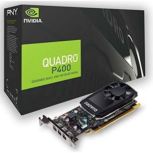 PNY Quadro P400 Professional Graphic Card 2GB GDDR5 PCI Express 3.0 x16, Single Slot, 3x Mini-DisplayPort, 5K Support, Ultra-quiet active fan