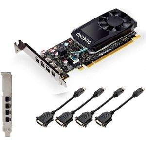 PNY Nvidia Quadro P1000 Videokaart 4 GB GDDR5-RAM PCIe x16 PCIe 3.0 x16, DisplayPort, Mini-DisplayPort Low Profile