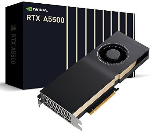PNY NVIDIA RTX A5500 Professionele grafische kaart 24GB GDDR6 PCI Express 4.0 x16, Dual Slot, 4X DisplayPort, 8K ondersteuning, ultralichte actieve ventilator