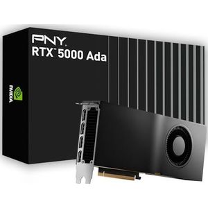 PNY - RTX A5000 - Grafische Kaart - Zwart - 32GB GDDR6, 12800 CUDA-kernen, 250W