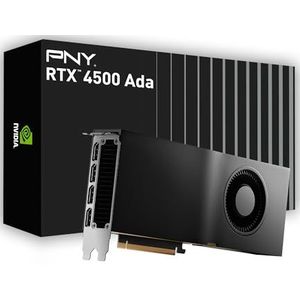 PNY NVIDIA RTX 4500 Ada Generation 24 GB GDDR6 PCI Express 4.0 Dual Slot 4X DisplayPort, 8K ondersteuning, ultrastille actieve ventilator