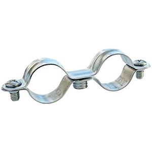 SOMATHERM FOR YOU 3540730014658 DOUBLE CLAMP DIAM 10 (x2) dubbele bevestigingsklem van vernikkeld staal voor Ø 10 mm buiszak 2 delen, None