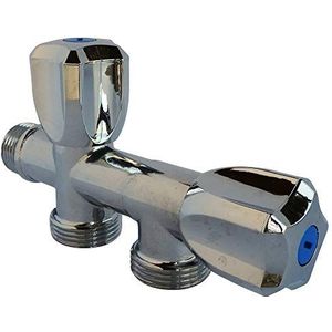 SOMATHERM FOR YOU, M1/2"" dubbele uitgangen klapkraan voor wasmachine - M3/4"" uitgangen - behuizing van verchroomd messing - eenvoudige installatie - ACS-norm - duurzaam en esthetisch