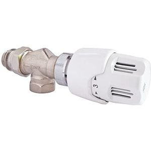 SOMATHERM FOR YOU - 1/2"" (15/21) Omgekeerde Hoekthermostaatkraan Met M30X15 Kop, Instelbaar Van 5 Tot 29°C, Geïntegreerde O-Ring, Compatibel Met Alle Radiatoren