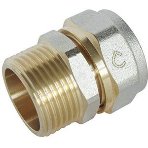 SOMATHERM FOR YOU - 3716-20-20 - rechte compressieaansluiting voor meerlaagse buis Ø 20 - mannelijk 20/27 (3/4 inch) grijs