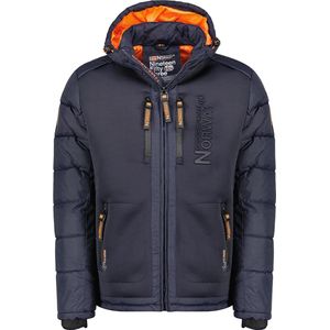 Geographical Norway - Gewatteerde Jas - Nachtblauw - Met Capuchon