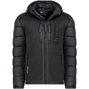 Geografisch Noorwegen TECHNO MEN - Waterdichte Softshell Jacket voor heren - Ademende mantel voor buiten - Tactische Winter Winddichte Jas - Ideale Buitenactiviteiten (ZWART L
