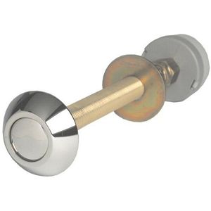 Pneumatischer WC-Druckknopf mit einfachem Durchfluss aus Metall, verchromt, manipulationssicher