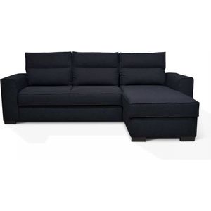 Omkeerbare converteerbare hoekbank 4 plaatsen Montreal - donkerblauwe stof - l 247 x d 158 x H 92 cm - gemaakt in Frankrijk - Frankrijk