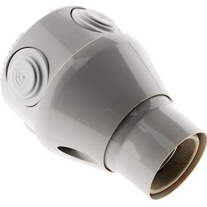 Zenitech - Draai E27 Waterdichte Fitting - E27 Basis - Max Spanning 250V - Max Stroom 4A - Vermogen 100W - Ideaal Voor Binnenverlichting - Wit - 7.8cm